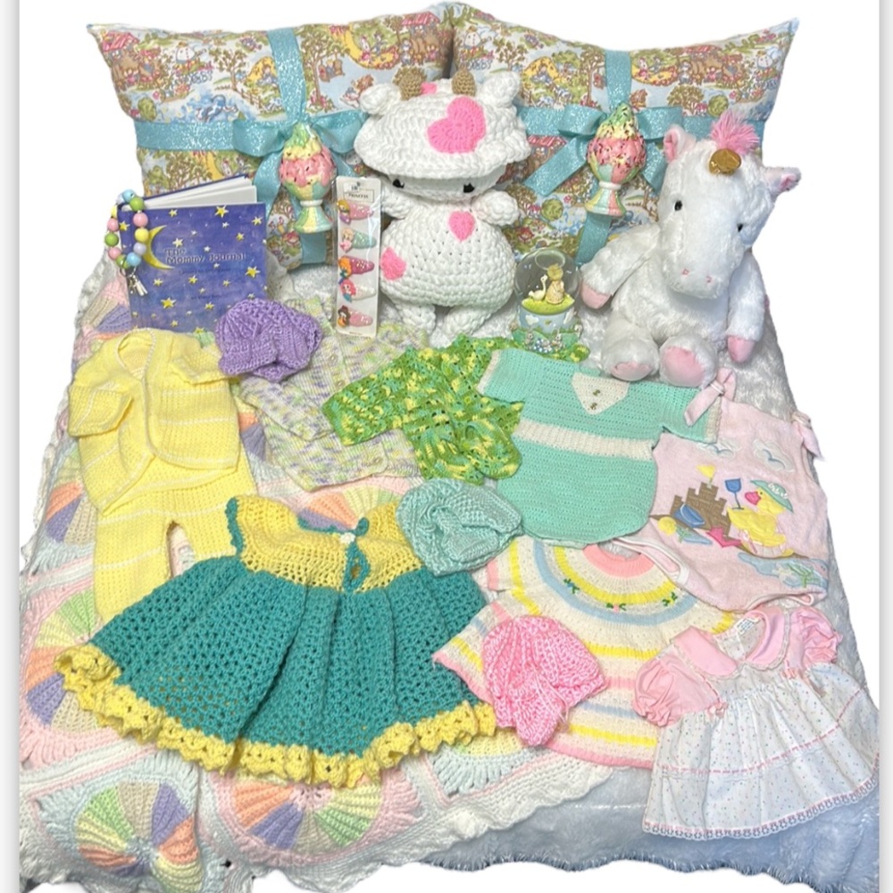 Mommy & Baby Girl Bundle Box - Vintage & Newer, Handmade, Hand Knitted & New